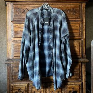HEYSON Distressed Blue Plaid Jacket